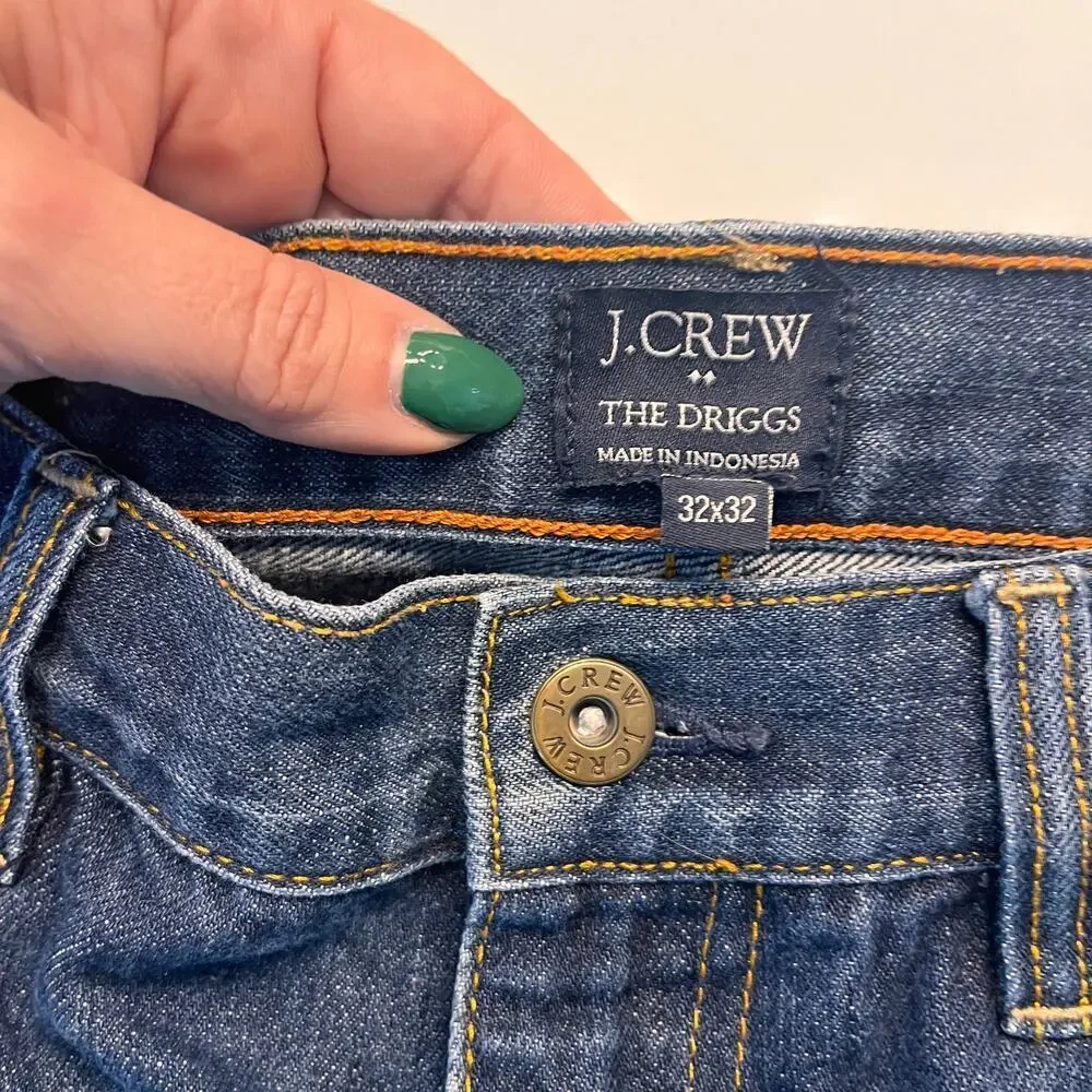 J. Crew Men's Blue Slimmest Fit The Driggs Denim Jeans Size 32X32
